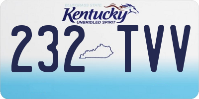 KY license plate 232TVV
