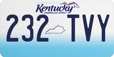 KY license plate 232TVY