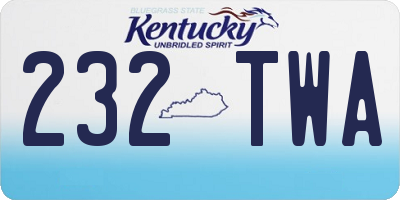 KY license plate 232TWA
