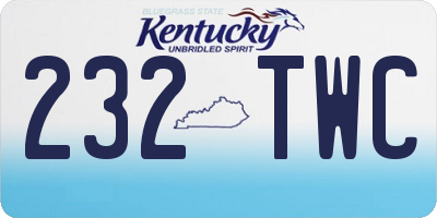 KY license plate 232TWC