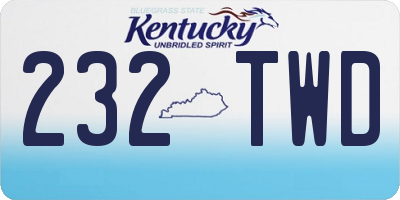 KY license plate 232TWD