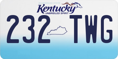 KY license plate 232TWG