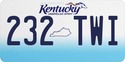 KY license plate 232TWI