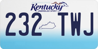 KY license plate 232TWJ