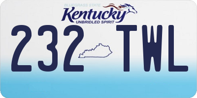 KY license plate 232TWL