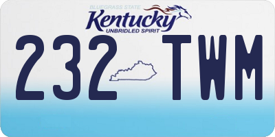 KY license plate 232TWM