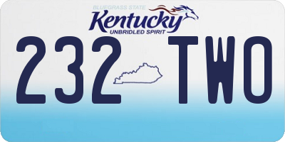 KY license plate 232TWO