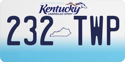 KY license plate 232TWP