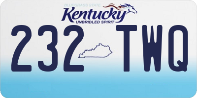 KY license plate 232TWQ