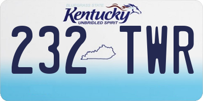 KY license plate 232TWR