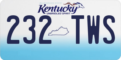 KY license plate 232TWS