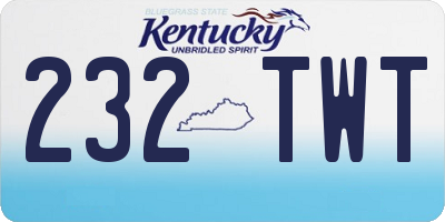 KY license plate 232TWT