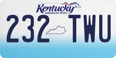 KY license plate 232TWU