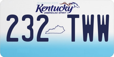 KY license plate 232TWW