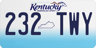 KY license plate 232TWY