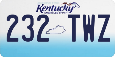 KY license plate 232TWZ