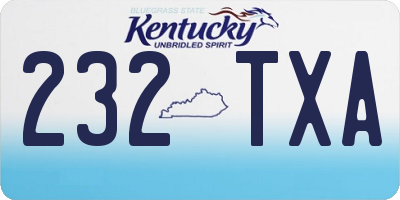 KY license plate 232TXA