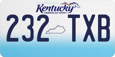 KY license plate 232TXB