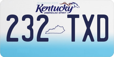 KY license plate 232TXD