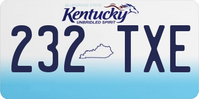 KY license plate 232TXE