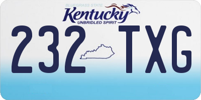 KY license plate 232TXG