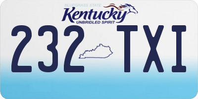 KY license plate 232TXI