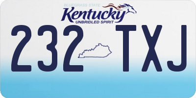 KY license plate 232TXJ