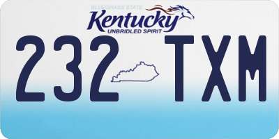 KY license plate 232TXM