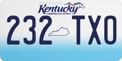 KY license plate 232TXO