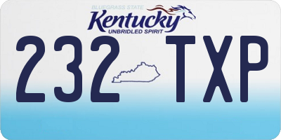 KY license plate 232TXP