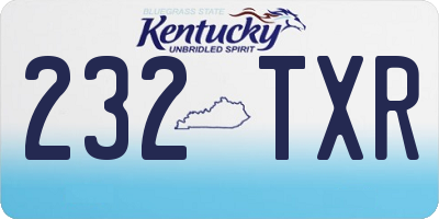KY license plate 232TXR