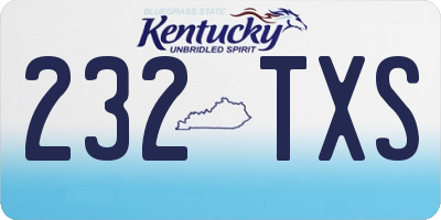 KY license plate 232TXS
