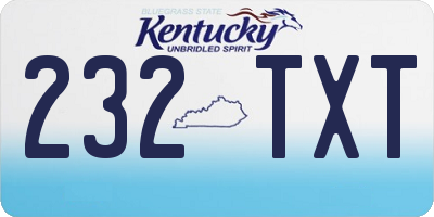 KY license plate 232TXT