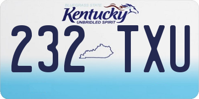 KY license plate 232TXU