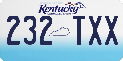 KY license plate 232TXX