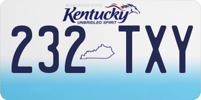 KY license plate 232TXY