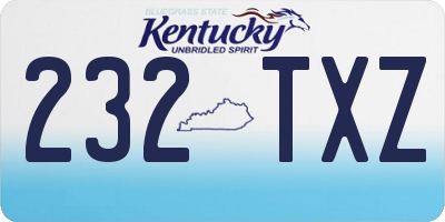 KY license plate 232TXZ