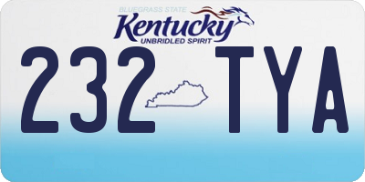 KY license plate 232TYA