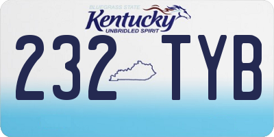 KY license plate 232TYB
