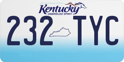 KY license plate 232TYC