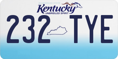 KY license plate 232TYE