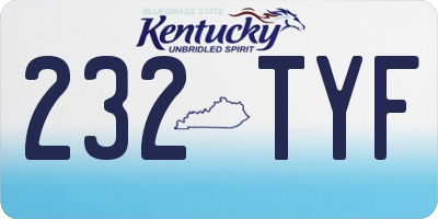 KY license plate 232TYF