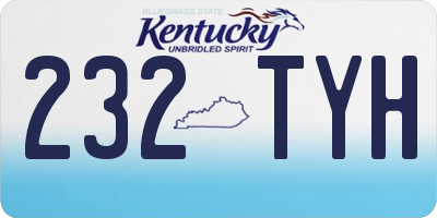 KY license plate 232TYH