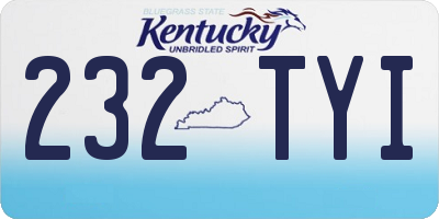 KY license plate 232TYI