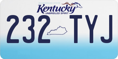 KY license plate 232TYJ