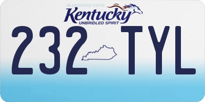 KY license plate 232TYL