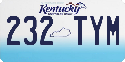 KY license plate 232TYM