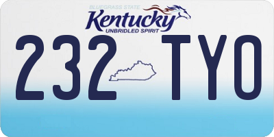 KY license plate 232TYO