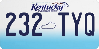KY license plate 232TYQ