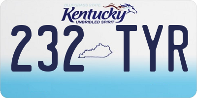 KY license plate 232TYR